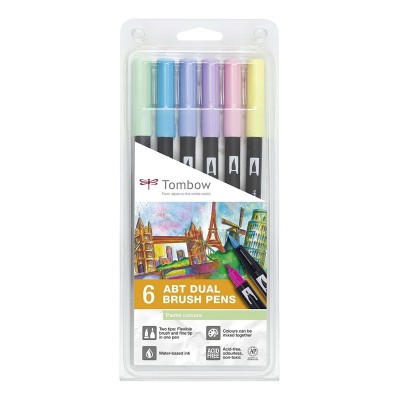 SET 6 PENNARELLI DOPPIA  PUNTA COLORI PASTELLO