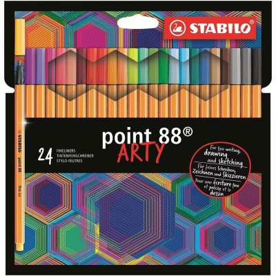 SCATOLA NERA IN CARTONE  DA 24 STABILO POINT 88