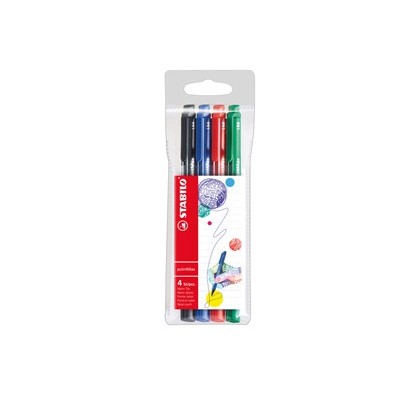 Astuccio 4 pennarelli Point Max punta 0,8mm blu/nero/rosso/verde Stabilo