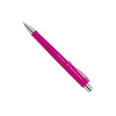 Penna a sfera 0,7mm Poly Ball fusto rosa Faber Castell - Conf da 5 pz.