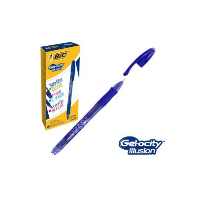 SCATOLA 12 PENNE GEL CANCELLABILI GELOCITY ILLUSION 0.7MM BLU BIC
