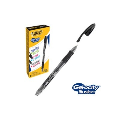 SCATOLA 12 PENNE GEL CANCELLABILI GELOCITY ILLUSION 0.7MM NERO BIC