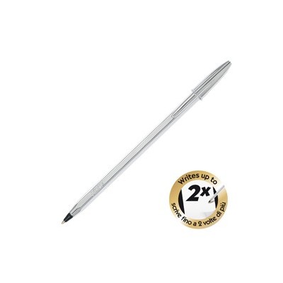 SCATOLA 20 PENNE SFERA CRISTAL SHINE SILVER PUNTA 1.0MM ARGENTO BIC