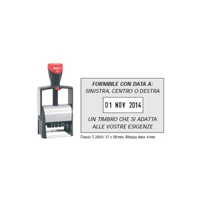 TIMBRO DATARIO PERSONALIZZABILE 2660 37X58MM CLASSIC LINE COLOP