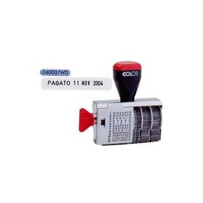 TIMBRO DATARIO POLINOMIO 12 DICITURE 4MM 04000WD (BLISTER) COLOP