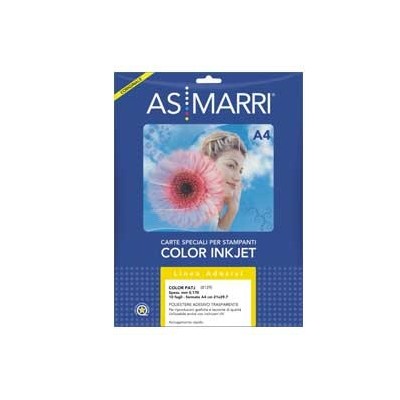POLIESTERE INKJET A4 ADESIVO TRASPARENTE PERMANENTE 10fg MARRI