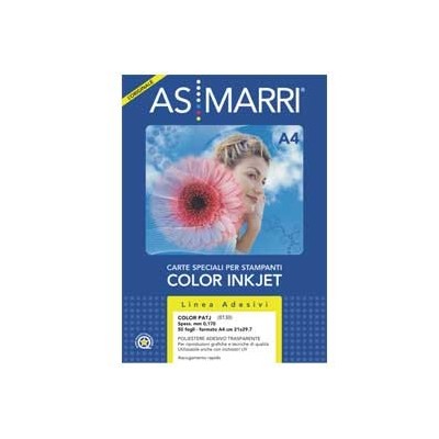 POLIESTERE INKJET A3 ADESIVO TRASPARENTE PERMANENTE 50FG 8426 MARRI