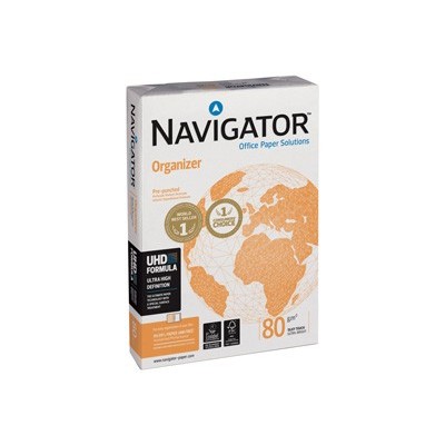 CARTA NAVIGATOR organizer 4 Fori A4 80gr 500FG 210X297mm - Conf da 5 pz.