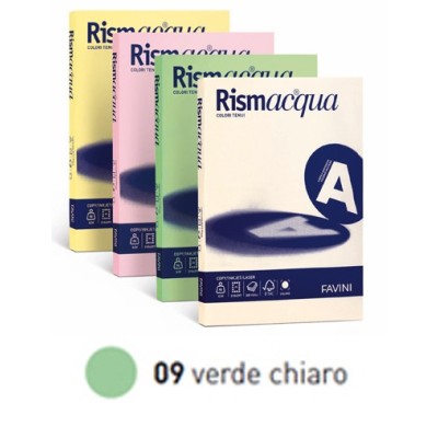 CARTA RISMACQUA 140GR A4 200FG VERDE CHIARO FAVINI
