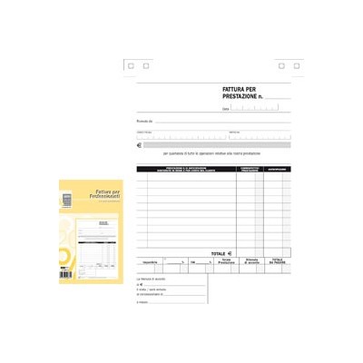 BLOCCO FATTURE PROFESSIONISTI 50/50 FOGLI AUTOR. 23X15 E5266A