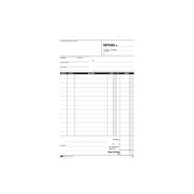 BLOCCO FATTURA 1 ALIQUOTA 23X14,8CM 33fg 3 copie AUTORIC. E5273CT