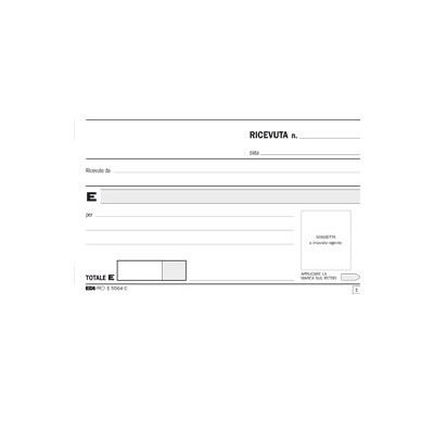 BLOCCO RICEVUTE GENERICHE 33FOGLI 3 COPIE AUTORIC. 9,9X17 E5564CT