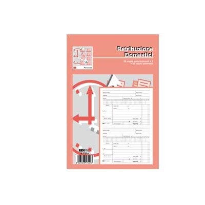 BLOCCO RETRIBUZIONI DOMESTICI 24x15cm 25fg 3copie ric. E5744A EDIPRO