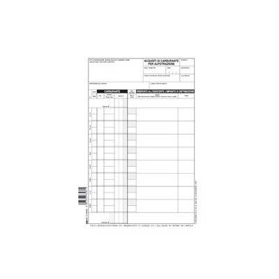50 SCHEDE CARBURANTE 21X15CM E3343N EDIPRO