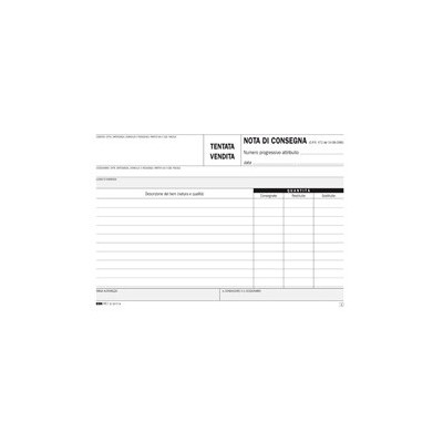 BLOCCO NOTA CONSEGNA TENT.VENDITA 15X23 50FG AUTORIC. E5217A EDIPRO
