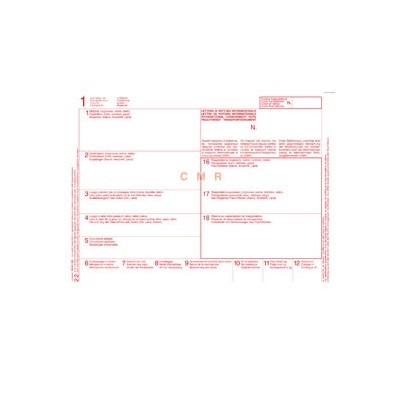 MODELLO CMR LETTERA VETTURA INTERNAZ. 5COPIE 12x24CM 100FG E0052BIS