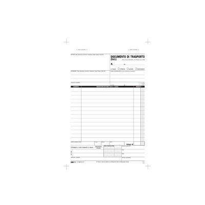 BLOCCO DDT 29.7X22CM 33fg 3 copie AUTORIC. E5219CT