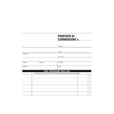 BLOCCO COPIA COMMISSIONI 23X15cm 33fg 3 copie autoric. E5230CT EDIPRO