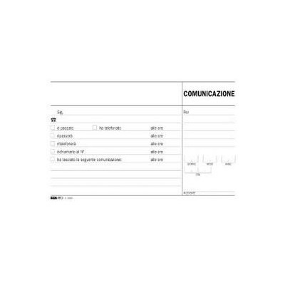 BLOCCO COMUNICAZIONI TELEFONICHE 50/50 FOGLI AUTORIC. 9,9X17 E5693A