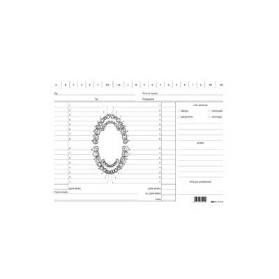 100 SCHEDE PER DENTISTI 17X24CM VERDE E3529 EDIPRO