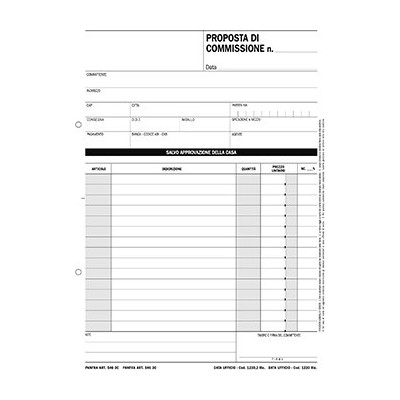 50062 BLOCCO COMMISSIONI 15X21 AUTORIC.DATA UFF.