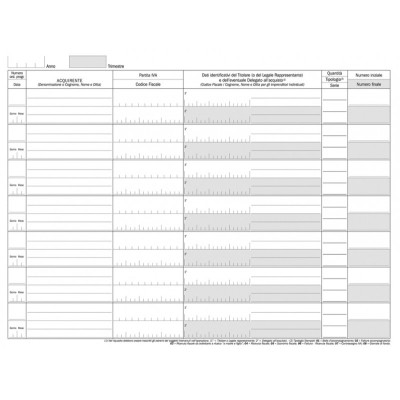 REGISTRO FORNITURE 24,5X31CM 50 PAGINE