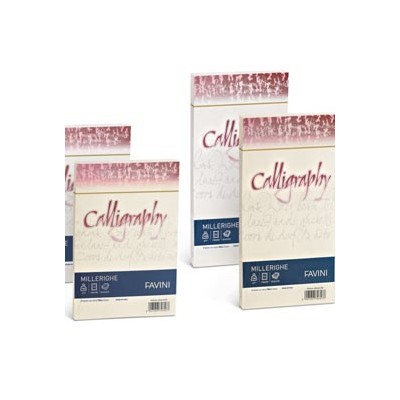 25 BUSTE CALLIGRAPHY MILLERIGHE 11X22CM 100GR 02 AVORIO