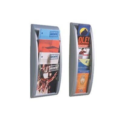 ESPOSITORE DA PARETE A 5 TASCHE 1/3A4 GRIGIO QUICK FIT SYSTEM