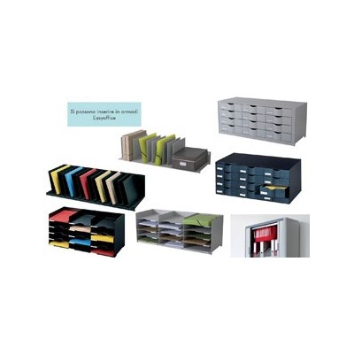 PORTACORRISPONDENZA15 VASCHETTE 86X33X32 GRI