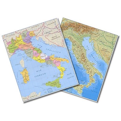 CARTINA DA TAVOLO ITALIA A3 FISICA/POLITICA