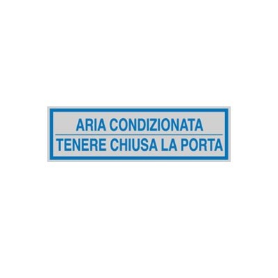 TARGHETTA ADESIVA 165x50mm ARIA CONDIZIONATA ... - Conf da 10 pz.