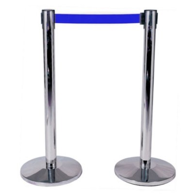 COLONNA IN ACCIAIO CON NASTRO BLU 2M