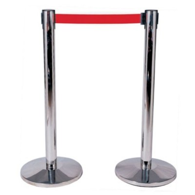 COLONNA IN ACCIAIO CON NASTRO ROSSO 2M