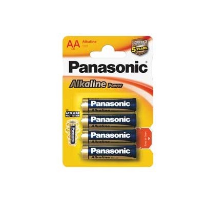 BLISTER 4 PILE STILO ALKALINE AA 1,5V PANASONIC