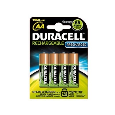 BLISTER 4 PILE RICARICABILI AA - STILO 2400mAh DURACELL PRECHARGED
