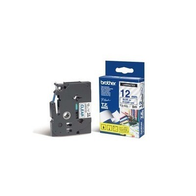 NASTRO BROTHER TZ-E133 12MMx8MT BLU/TRASPARENTE