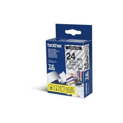 NASTRO BROTHER TZ-e151 24MMx8MT NEROTRASPARENTE