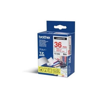 NASTRO LAMINATO BROTHER TZE-262 36MMx8MT ROSSO/BIANCO