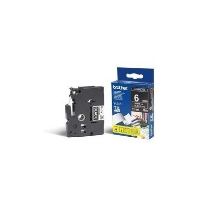NASTRO LAMINATO BROTHER TZE-315 6MMx8MT BIANCO/NERO