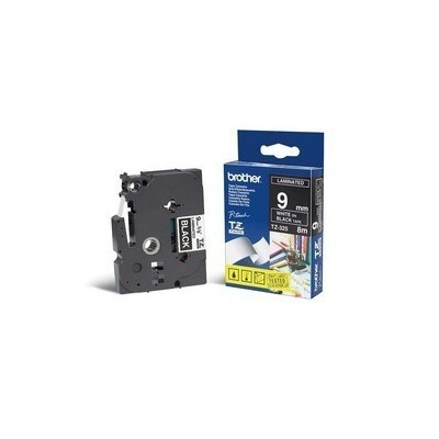 NASTRO LAMINATO BROTHER TZE-325 9MMx8MT BIANCO/NERO
