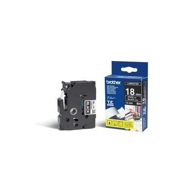NASTRO LAMINATO BROTHER TZE-345 18MMx8MT BIANCO/NERO