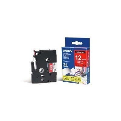 NASTRO BROTHER TZ-e435 12MMx8MT BIANCO/ROSSO
