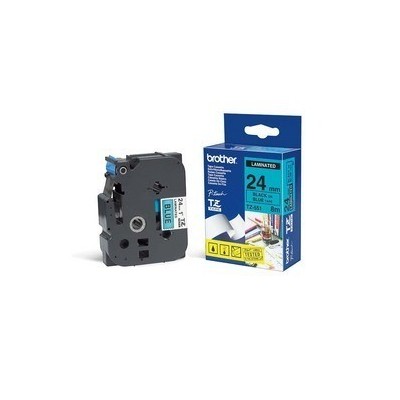NASTRO NERA TZ-E551 SU FONDO BLU 24MM 8MT