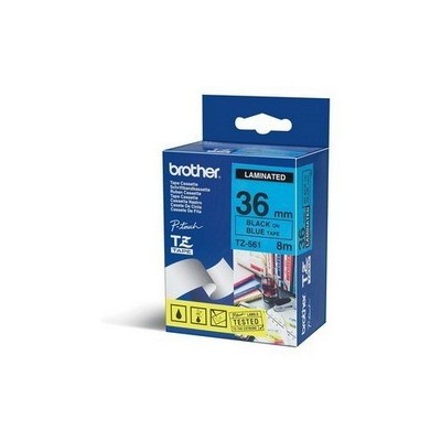 NASTRO LAMINATO BROTHER TZE-561 36MMx8MT NERO/BLU