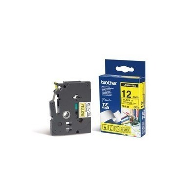 NASTRO BROTHER TZE-631 12MMx8MT NERO/GIALLO