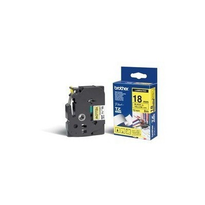 NASTRO BROTHER TZE641 18MMx8MT NERO/GIALLO