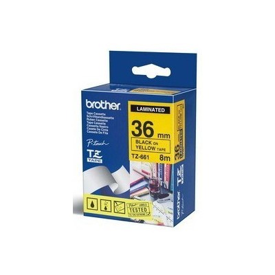 NASTRO BROTHER TZ-e661 36MMX8MT NERO/GIALLO