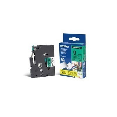 NASTRO LAMINATO BROTHER TZE-721 9MMx8MT NERO/VERDE
