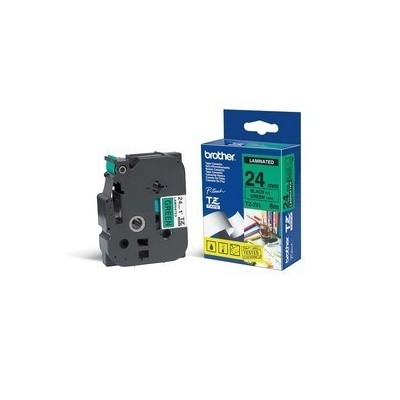 NASTRO NERA TZ-E751 SU FONDO VERDE 8mt 24MM