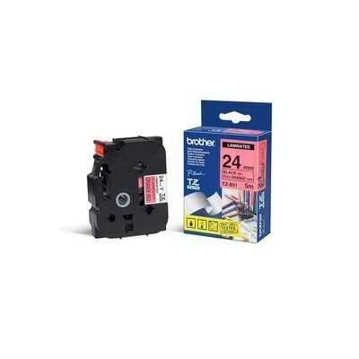 NASTRO BROTHER TZeB51 24MMx8MT NERO/ARANCIO FLUO